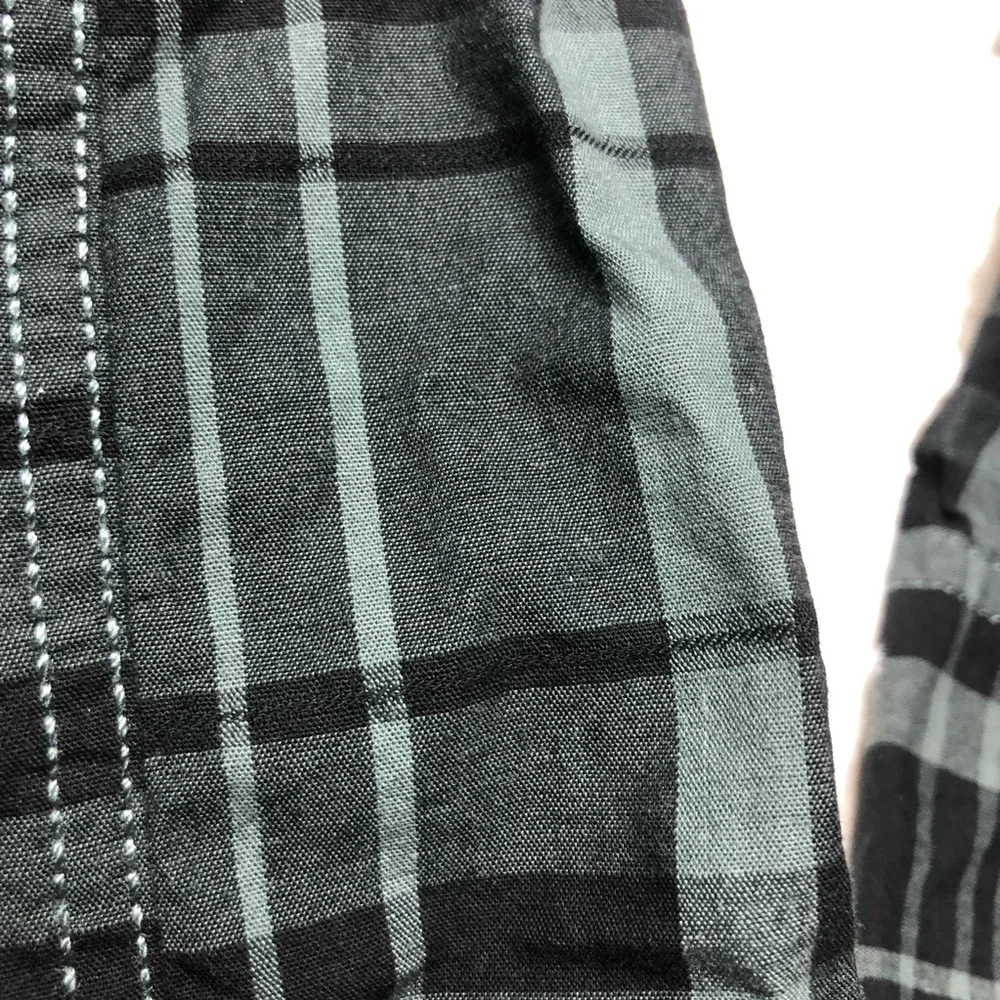 Black Brand Slim Fit Green & Black Plaid Oxford size XXL - Picture 4 of 13